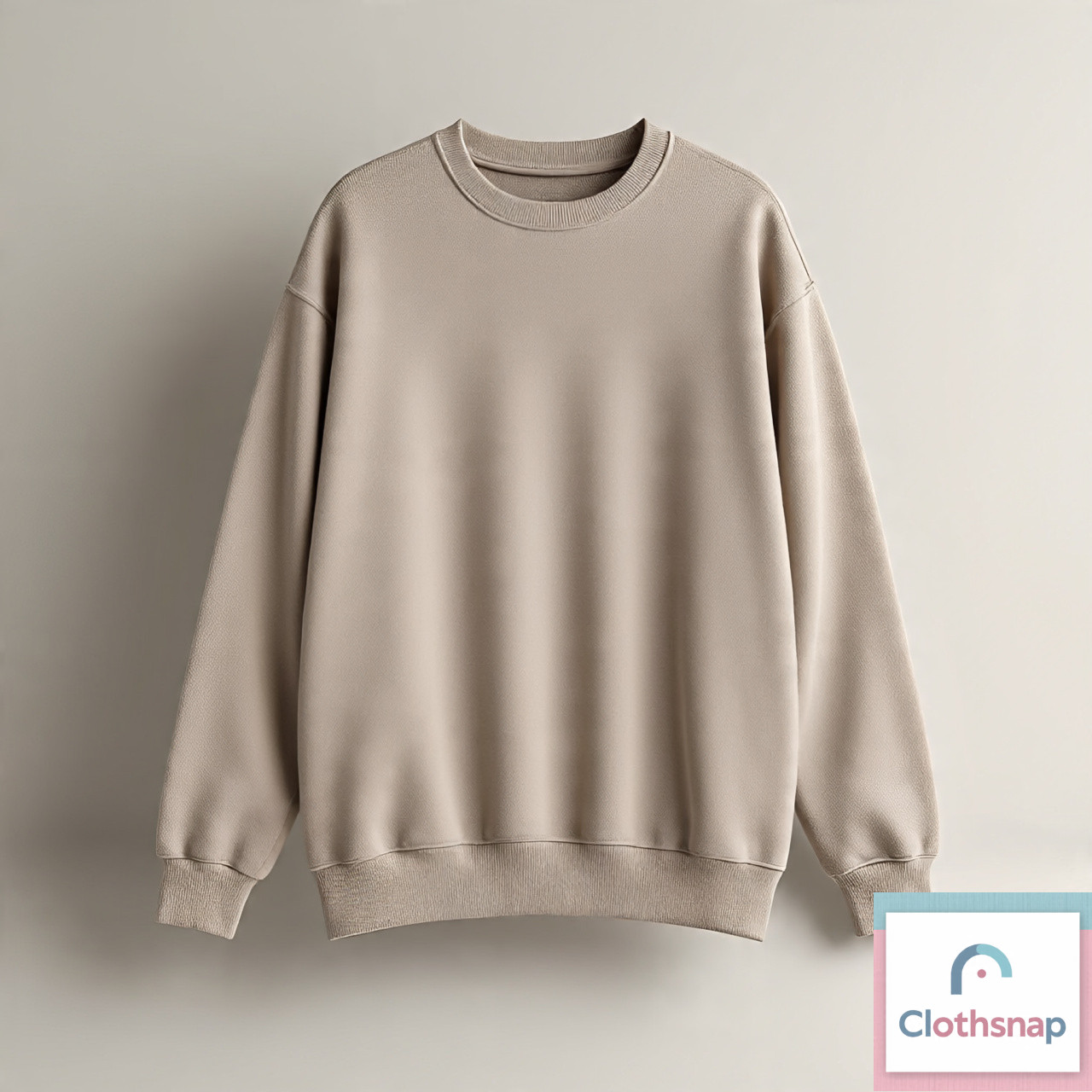 luxury_layered_sweatshirt_beige_color_crewneck_modern Clothing Luxe Layer Sweatshirt - Image 1